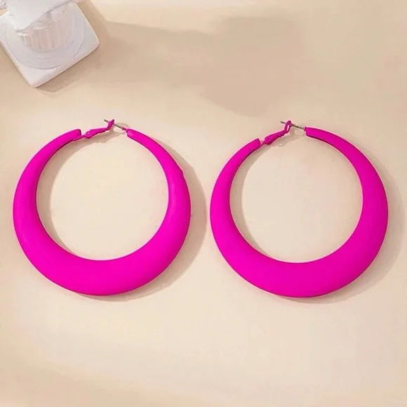 Matte Metal Hoops -Green - Picture 4 of 8